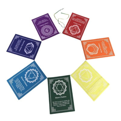 Bandera Tibetana Con Chakra Mediana