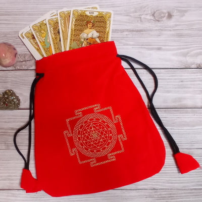 Bolsa de Tarot Bordada Sree Yantra