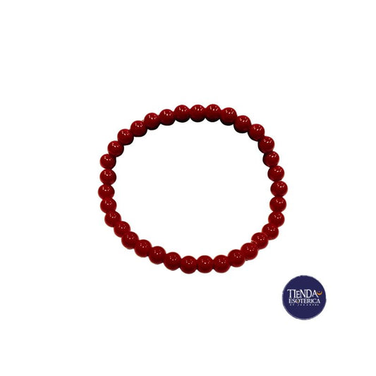Pulsera Coral Rojo 4 mm