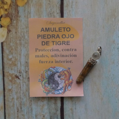 Colgante Ojo de Tigre Con Cuarzo