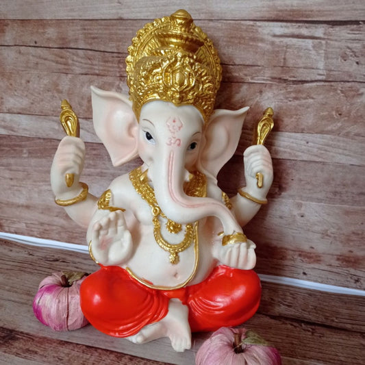 Dios Ganesh Dothi Naranja Grande 30x22 cm