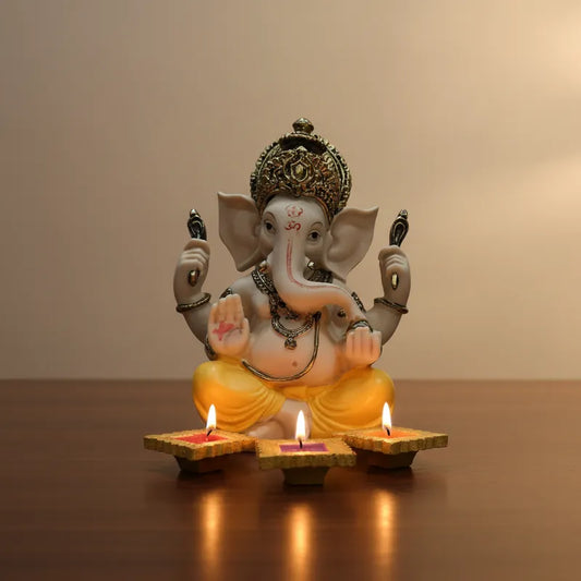 Dios Ganesh Dhoti Amarillo Grande 30x22 cm