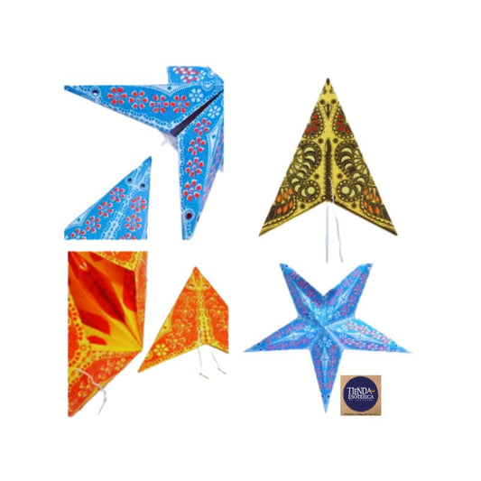 Lampara Estrella Blanca de Papel de 5 Puntas