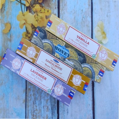 Pack Dinero Satya Incluye 12 cajas 3 aromas de cada uno