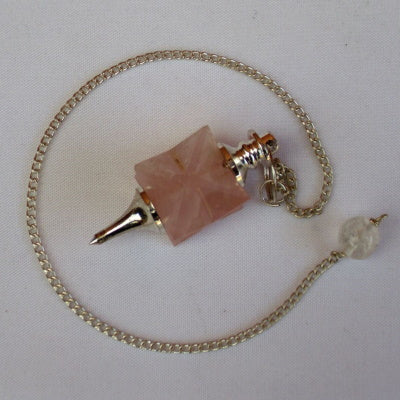 Péndulo Merkaba Cuarzo Rosado con Punta