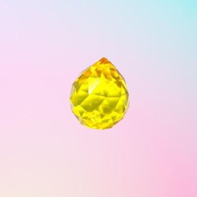 Prisma Facetado Amarillo Chico