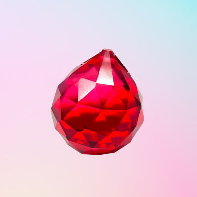 Prisma Facetado Rojo Grande