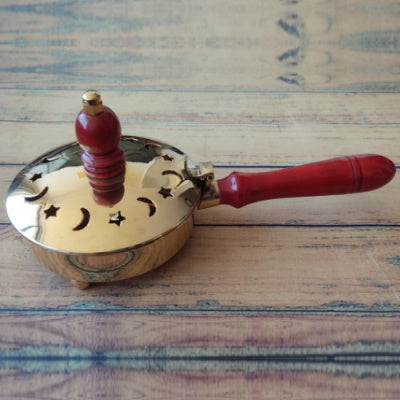 Sahumador de Bronce con Mango de Madera