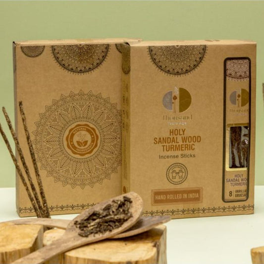 Incienso Organico Sándalo Turmeric (Sándalo y Cúrcuma) Docena