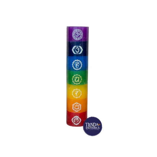 Velón de los 7 Chakras-Activa tu Energía, Armoniza tu Alma y Atrae la Luz