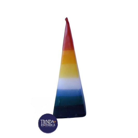 Pirámide de 7 Colores para Armonización Energética-Vela Artesanal