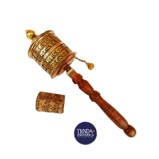 Rueda de Oración Tibetana de Mano-Oración Budista para Meditación, Protección y Energía Espiritual