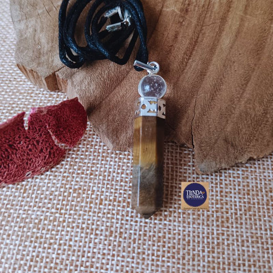 Colgante Ojo de Tigre Con Cuarzo