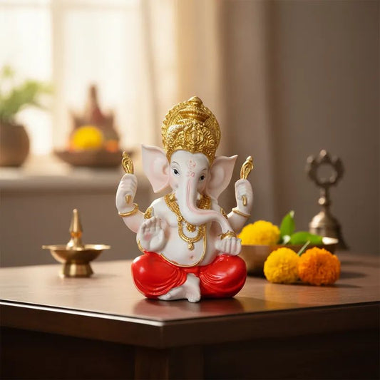Dios Ganesh Dothi Naranja Grande 30x22 cm