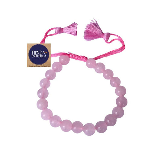 Pulsera Cuarzo Rosado Ajustable