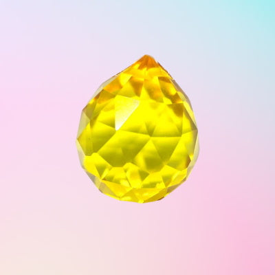Prisma Facetado Amarillo Grande