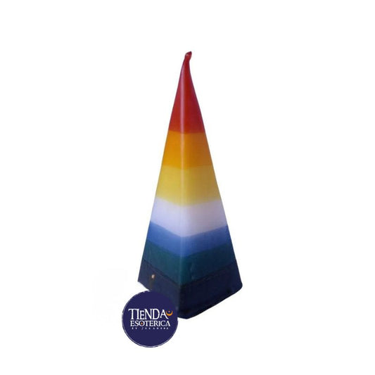 Pirámide de 7 Colores para Armonización Energética-Vela Artesanal