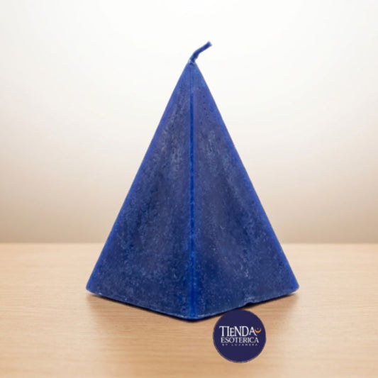 Vela Pirámide Azul | Protección Espiritual, Paz Interior y Sabiduría