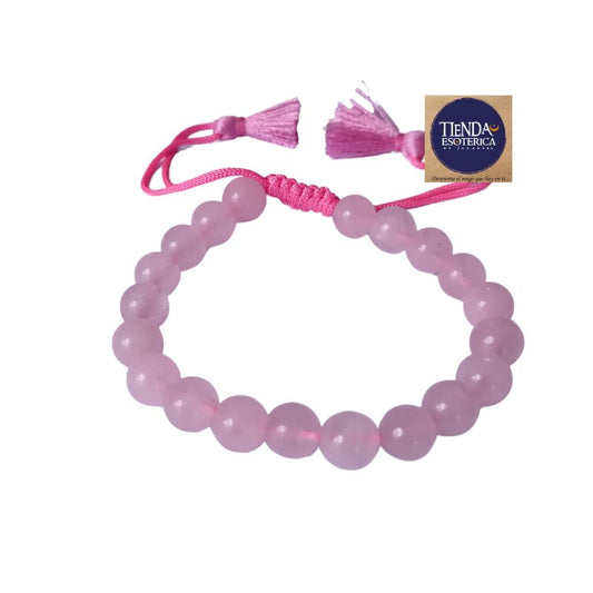 Pulsera Cuarzo Rosado Ajustable
