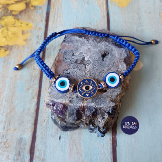 Pulsera 3 Ojos Turcos Azules