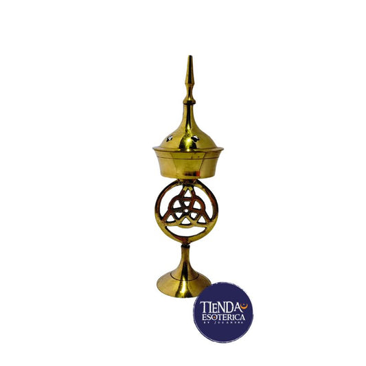 Sahumador Triskel con Sombrero de Bronce-Equilibrio Energético y Purificación de Espacios