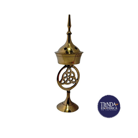 Sahumador Triskel con Sombrero de Bronce-Equilibrio Energético y Purificación de Espacios