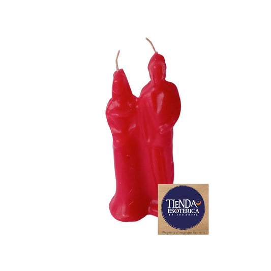 Vela Pareja de Novios Roja